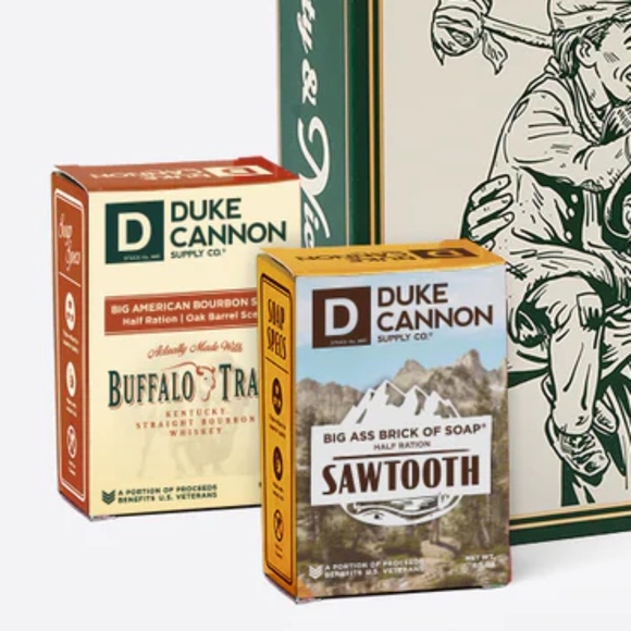 Duke Cannon Soap Tale of Naughty Nice Box 4 Pc Set Coal Sawtooth Midnight Swim - Picture 3 of 4